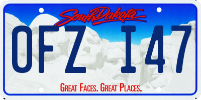 SD license plate 0FZI47