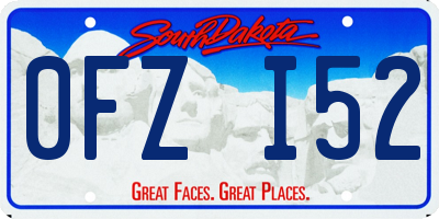 SD license plate 0FZI52
