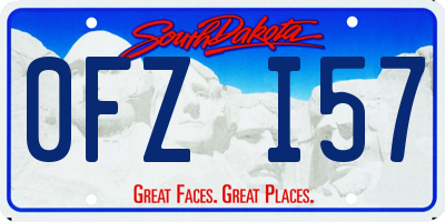 SD license plate 0FZI57