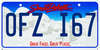 SD license plate 0FZI67