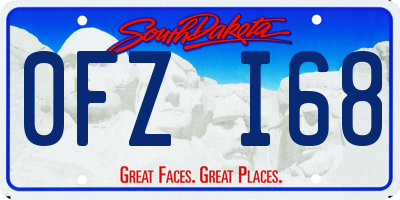 SD license plate 0FZI68