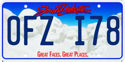 SD license plate 0FZI78