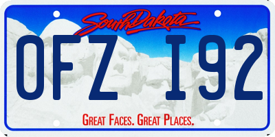 SD license plate 0FZI92