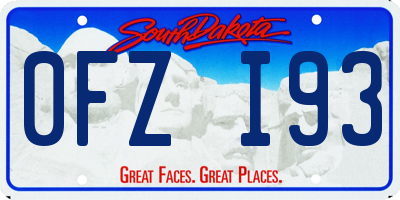 SD license plate 0FZI93