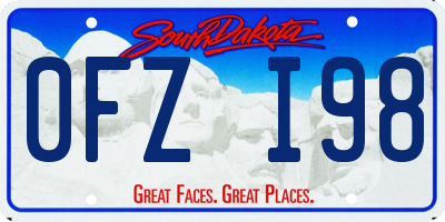 SD license plate 0FZI98