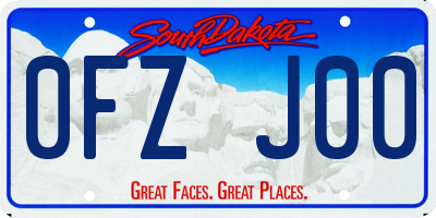 SD license plate 0FZJ00
