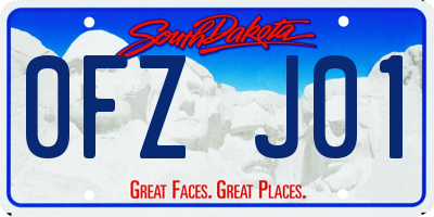 SD license plate 0FZJ01