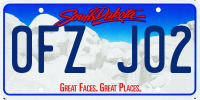 SD license plate 0FZJ02