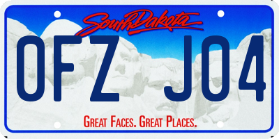 SD license plate 0FZJ04