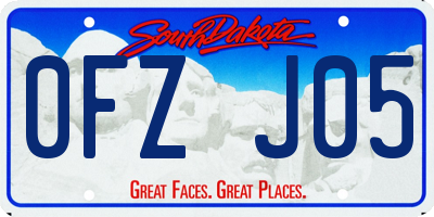 SD license plate 0FZJ05