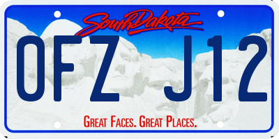 SD license plate 0FZJ12