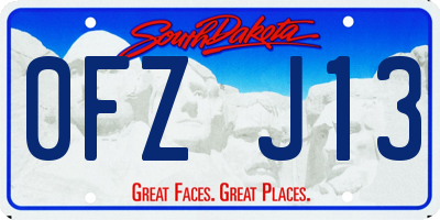 SD license plate 0FZJ13