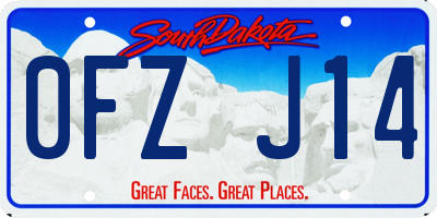 SD license plate 0FZJ14