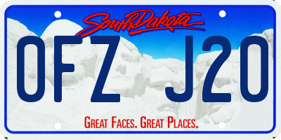 SD license plate 0FZJ20