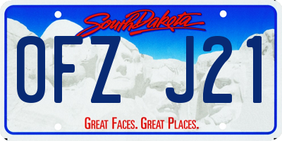SD license plate 0FZJ21