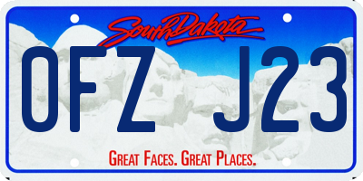 SD license plate 0FZJ23