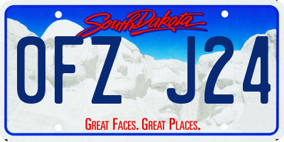 SD license plate 0FZJ24