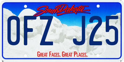 SD license plate 0FZJ25