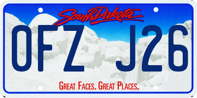 SD license plate 0FZJ26