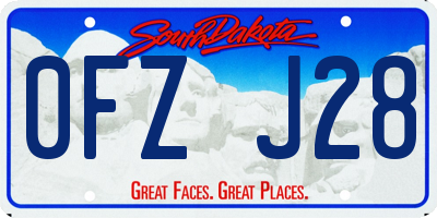 SD license plate 0FZJ28