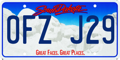 SD license plate 0FZJ29