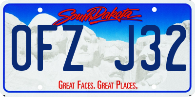 SD license plate 0FZJ32