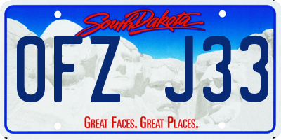 SD license plate 0FZJ33