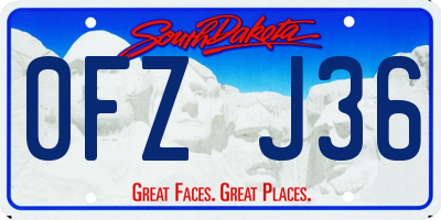 SD license plate 0FZJ36