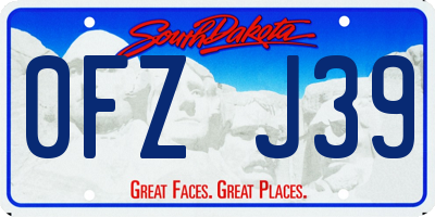SD license plate 0FZJ39