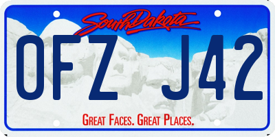 SD license plate 0FZJ42