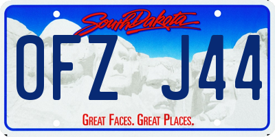 SD license plate 0FZJ44