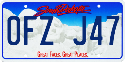 SD license plate 0FZJ47