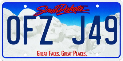 SD license plate 0FZJ49