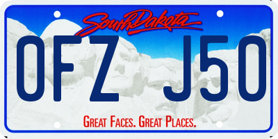 SD license plate 0FZJ50