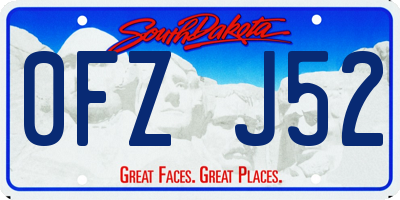 SD license plate 0FZJ52