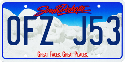 SD license plate 0FZJ53