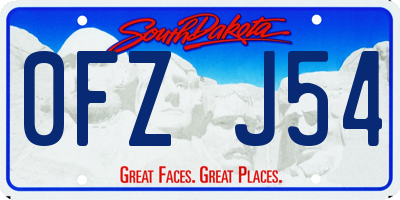 SD license plate 0FZJ54