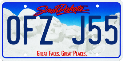 SD license plate 0FZJ55