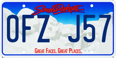 SD license plate 0FZJ57