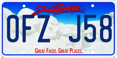 SD license plate 0FZJ58