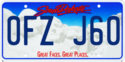 SD license plate 0FZJ60