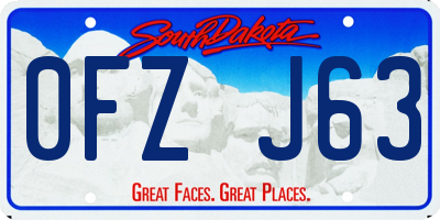 SD license plate 0FZJ63