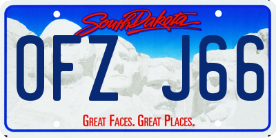 SD license plate 0FZJ66