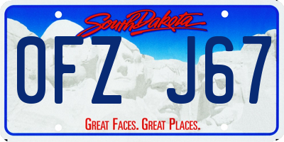 SD license plate 0FZJ67