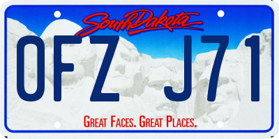 SD license plate 0FZJ71