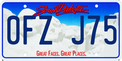 SD license plate 0FZJ75