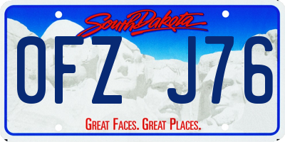 SD license plate 0FZJ76