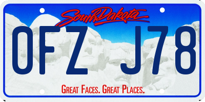 SD license plate 0FZJ78