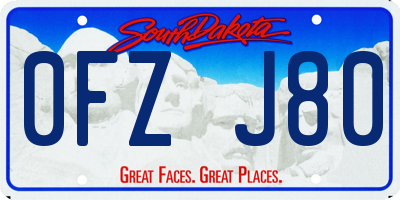 SD license plate 0FZJ80