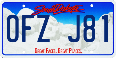 SD license plate 0FZJ81